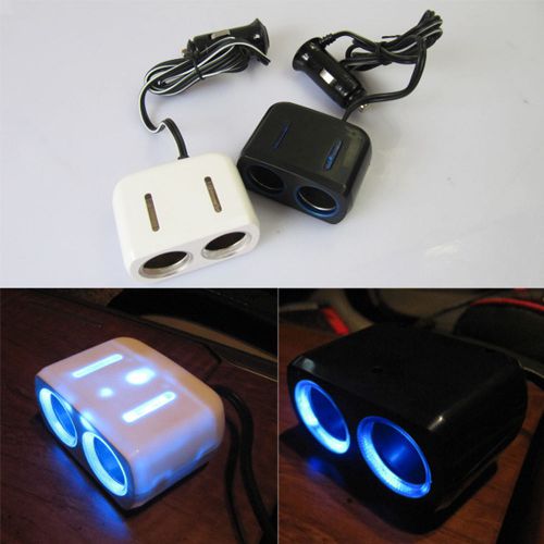 New car one in two cigarette lighter power supply distributor usb car charger