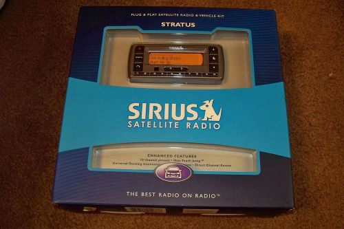 Sirius satellite radio stratus sv3 tk1r new in box plug + play radio + vehicle k