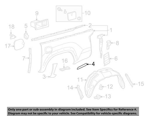 Toyota oem front &amp; side panels-pick up box-side panel protector left 7692804010