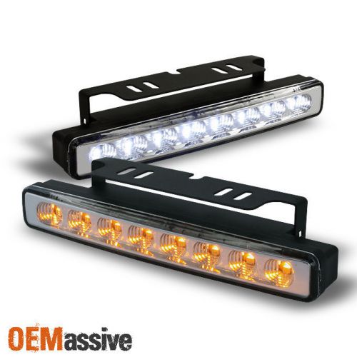 2in1 super white drl led daytime running lights w/built in amber led turn signal