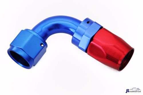 Blue/red -8 an 90 degree swivel hose end fitting 8 nylon or stainless braided