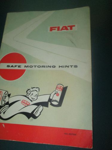 1963 fiat owners manual safe motoring hints english 500 600d moretti 750 spyder