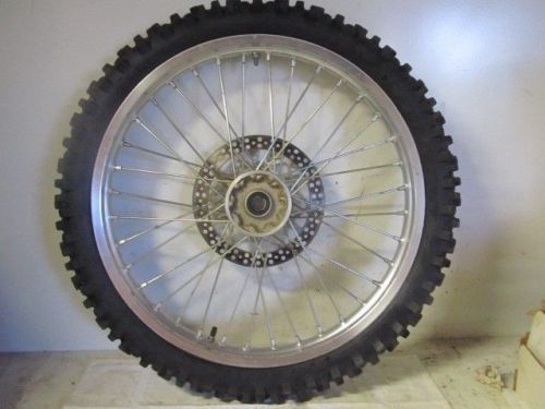 00 yamaha yz426f yz 426 complete front wheel w/ tire tube brake rotor straight !