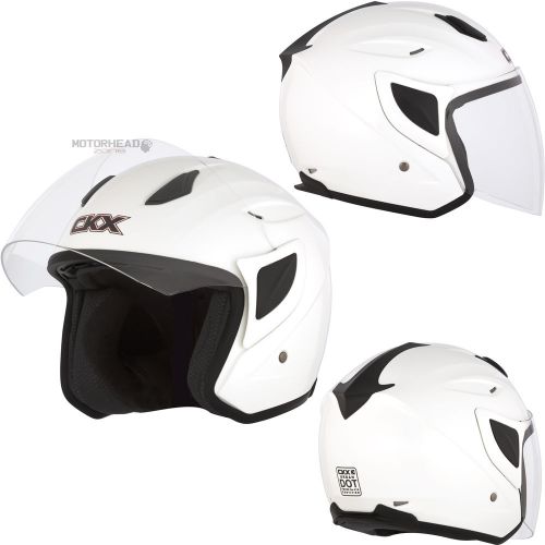 Motorcycle helmet ckx urban solid pearl white small atv scooter open face