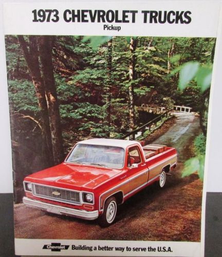 Original 1973 chevrolet truck dealer brochure pickup fleetside stepside crew cab