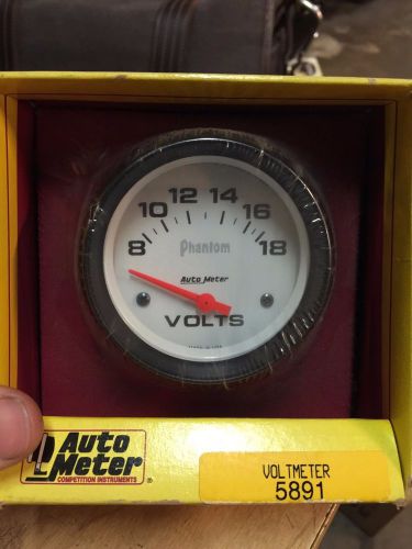 Auto meter 5891 phantom electric voltmeter gauge 2 5/8 in. 8 - 18 volts