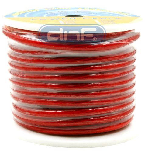 2 gauge 20 feet red see through power cable - free same day shipping!