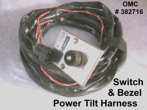 Power tilt harness, switch &amp; bezel - omc 2 cyl. outboard-#173819&gt;380636  - used