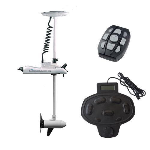 12v 55 lbs variable speed  electric trolling motor white with foot control