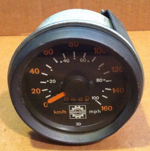 Vintage bombardier  snowmobile  speedometer gauge  --