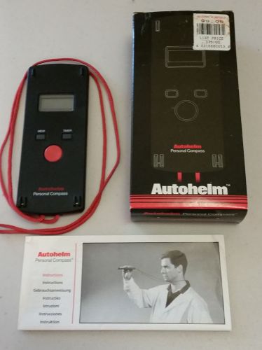 Autohelm personal compass with original instructions, lanyard, and box