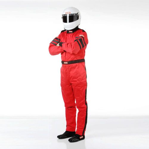 Racequip 120014 driving suit sfi-5 suit red med-tall