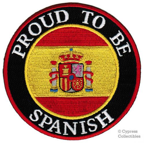 Proud to be spanish iron-on embroidered biker patch spain flag espaÑa