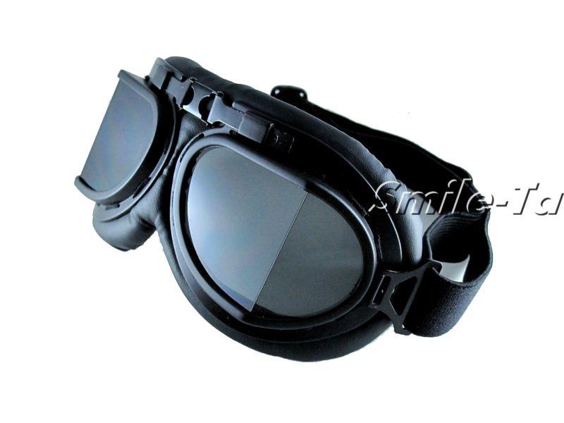 Motorcycle vintage style aviator pilot cruiser goggles helmet glasses. 
