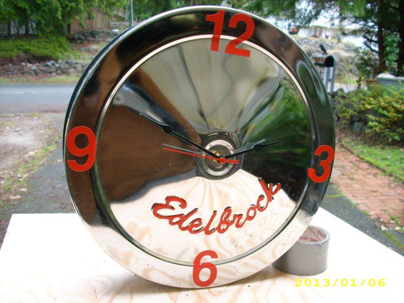 Edelbrock air cleaner custom clock!!  man cave!!!!