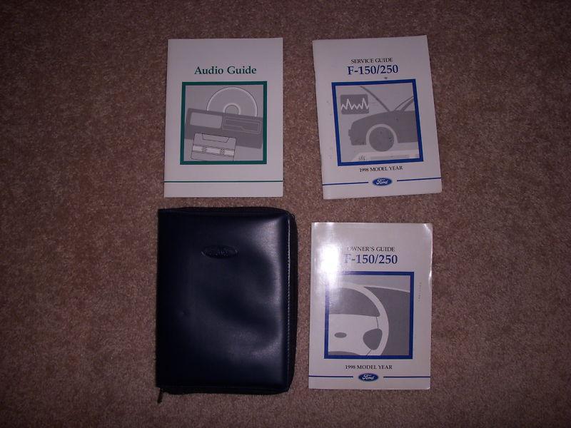 1998 ford f150 f250 pickup truck owners manual set with case