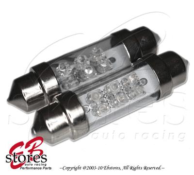 Set of 2pcs white under hood light 6 led light bulbs 561 - 39mm 1 pair