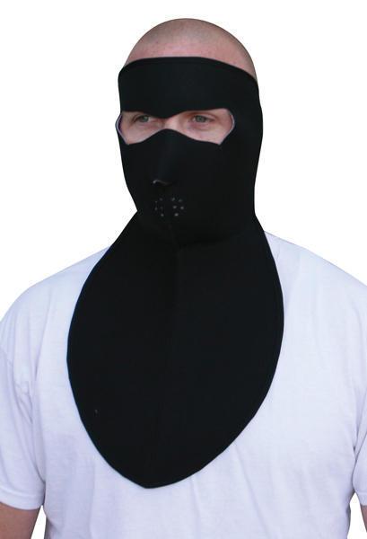 Zan headgear full face neoprene motorcycle mask with neck shield black