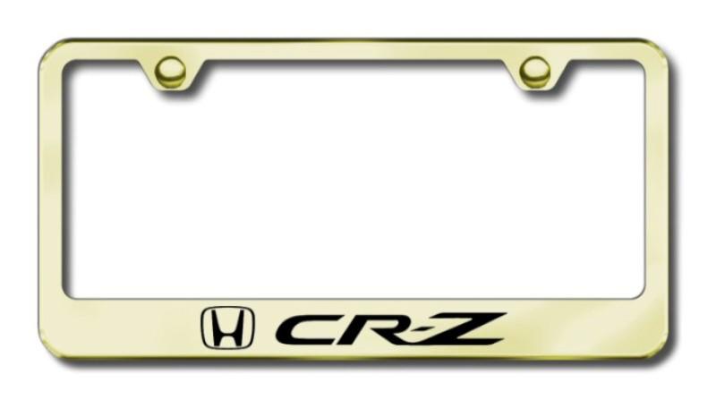 Honda crz laser etched license plate frame-gold made in usa genuine