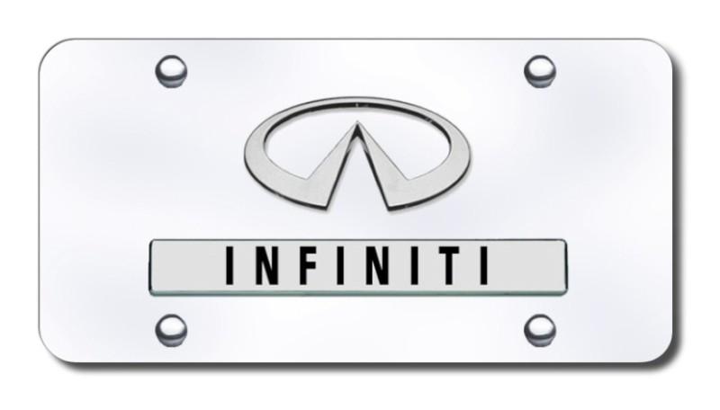 Infiniti dual infiniti chrome on chrome license plate made in usa genuine