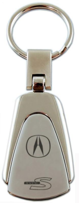 Acura type-s chrome teardrop keychain / key fob engraved in usa genuine