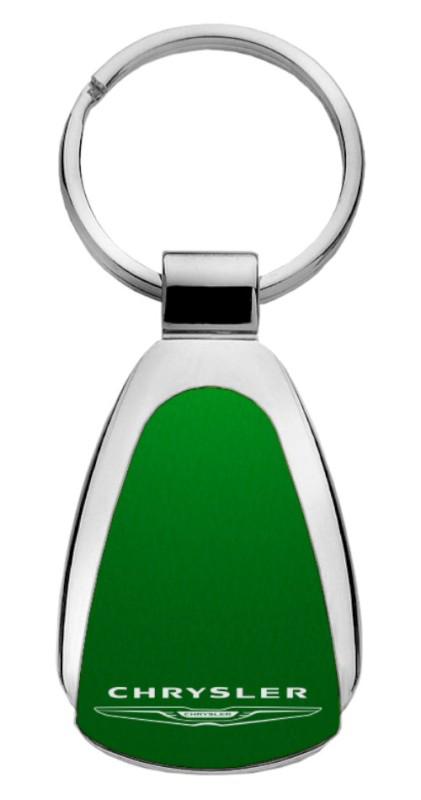 Chrysler  green teardrop keychain / key fob engraved in usa genuine