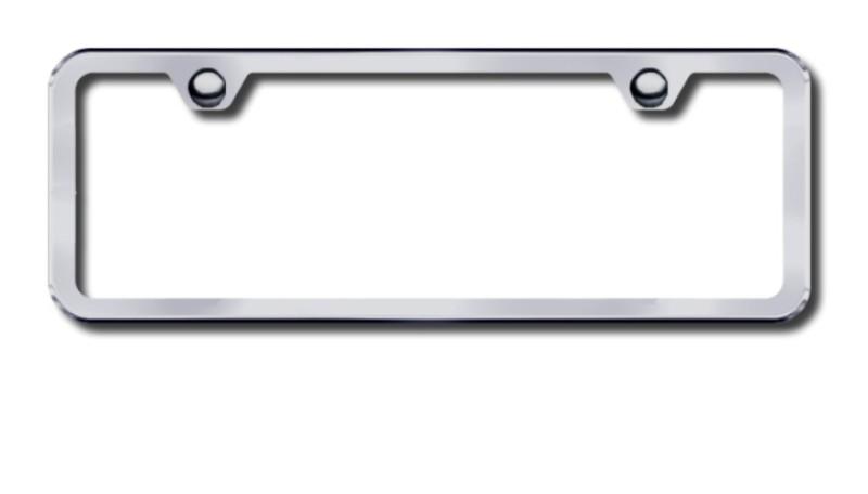 2 hole mini license plate frame-brushed stainless made in usa genuine