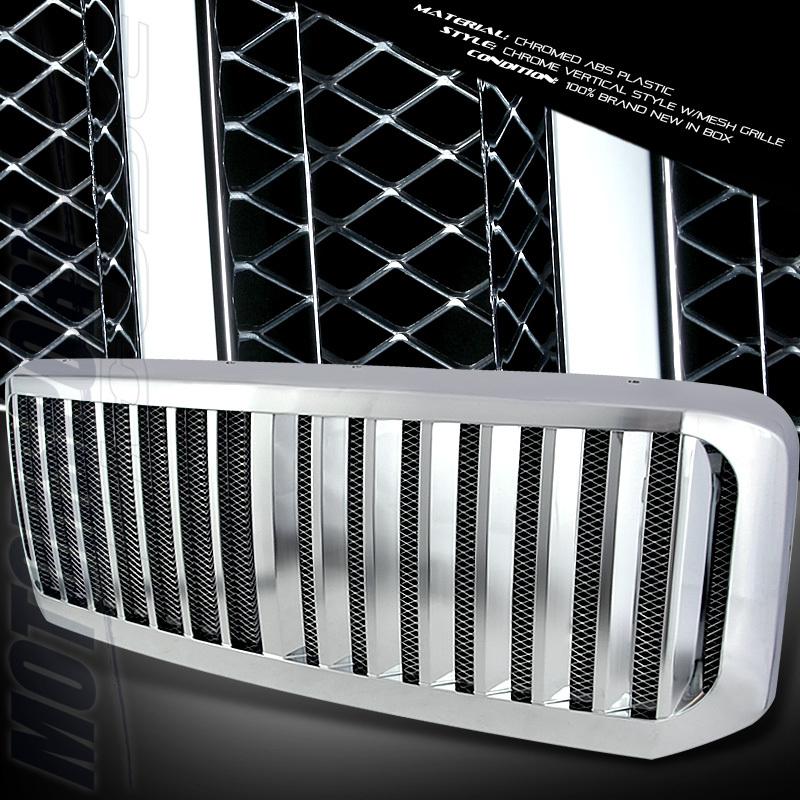 05-07 ford f250 cab pickup 2dr 4dr chrome vertical style grille super duty fx4
