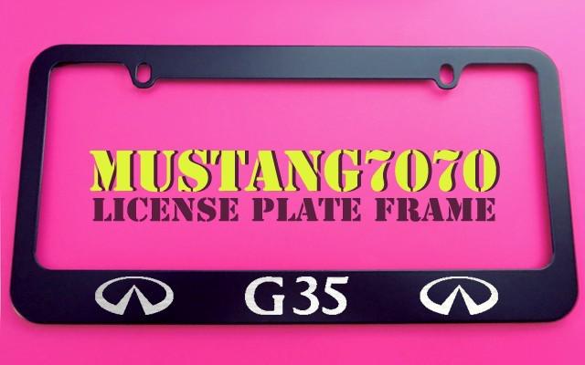 1 brand new infiniti g35 black metal license plate frame + screw caps