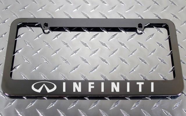 1 brand new infiniti gunmetal license plate frame + screw caps
