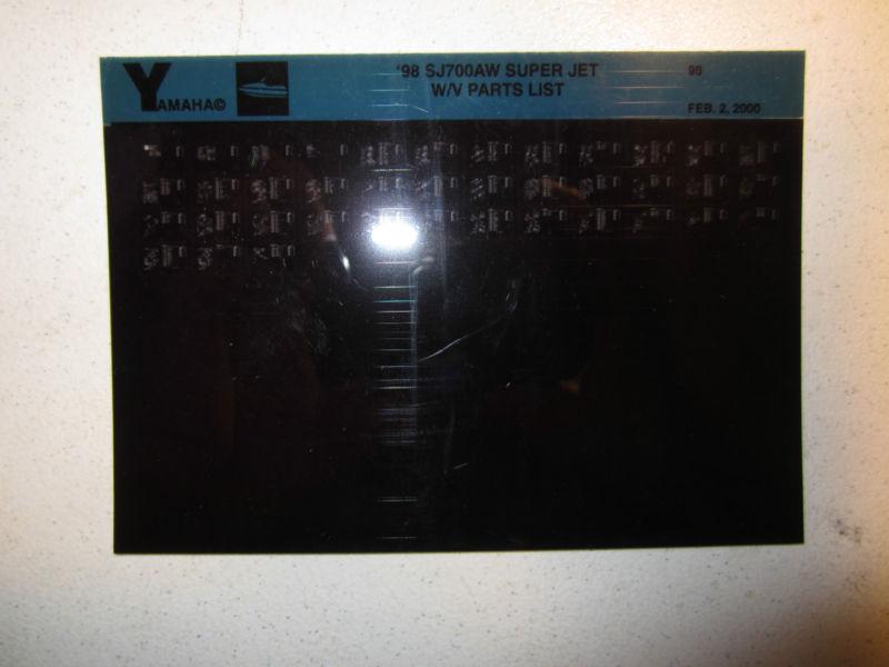 1998 yamaha super jet sj700aw microfiche parts catalog jet ski sj 700 aw