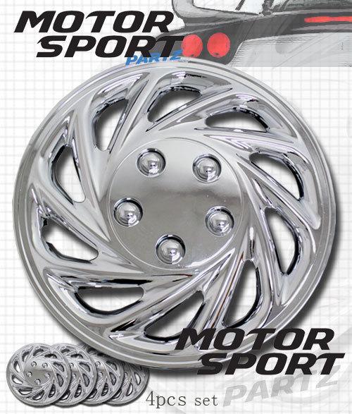 Chrome wheel rim skin cover 4pc set style 868 hubcaps 15" inches 15 inch hub cap