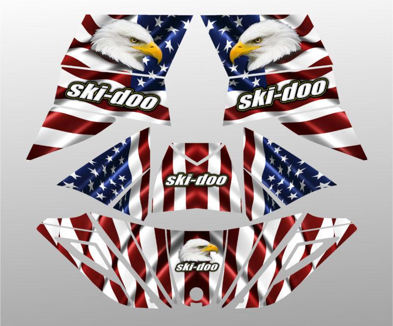 Ski doo rev, xp, mxz, 600, 800 custom graphics kit - 03/07 american flag kit