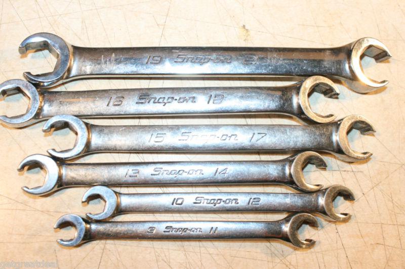 Snap-on tools metric flare nut double end 6-p wrench set 6pcs 9-21mm