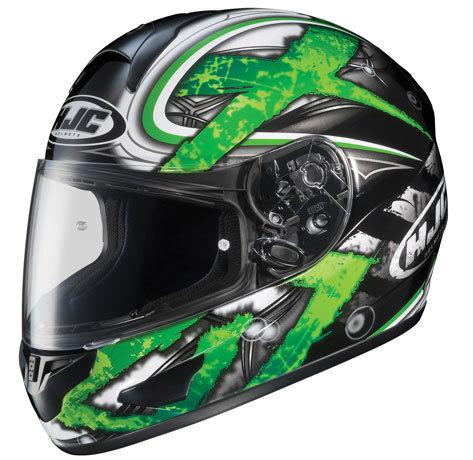 New hjc shock cl16 helmet, green/black, large/lg