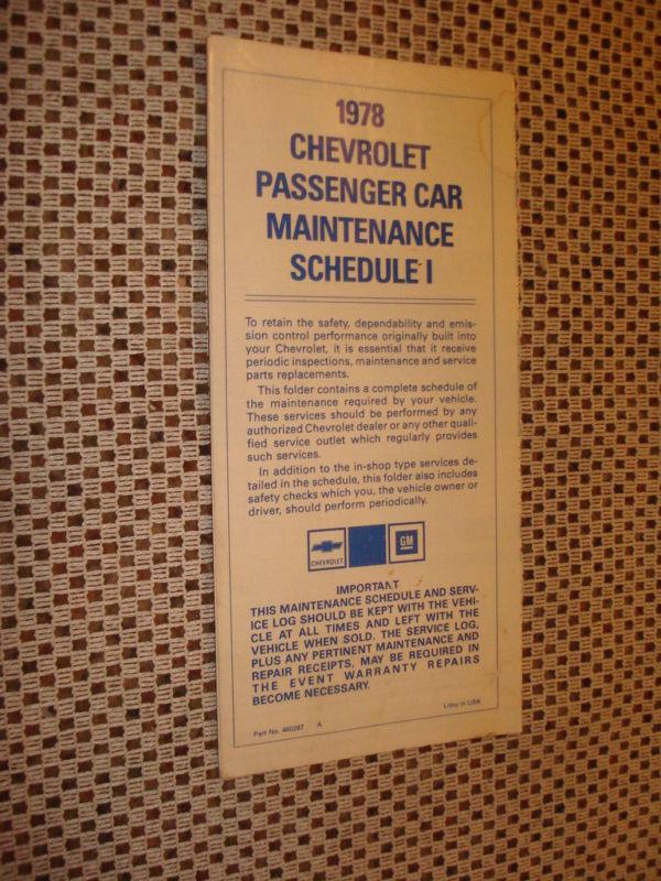 1976 chevy owners maintenance schedule manual camaro ++