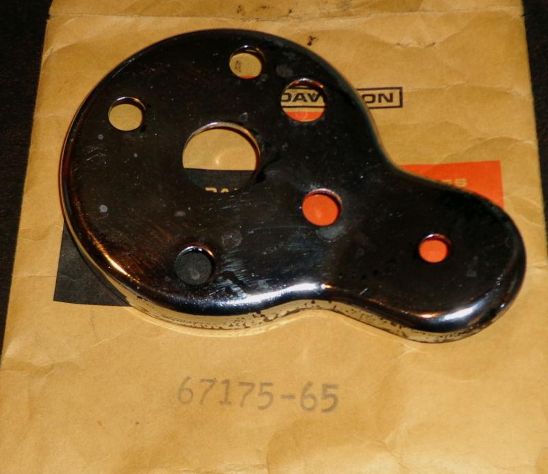 1965-66 harley oem xlch fork mounted speedometer bracket & cover vtg sportster k