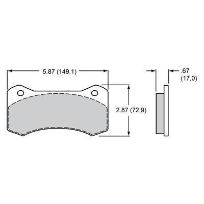 Two (2) wilwood brake pads bp-10 high-friction metallic wilwood w4a w6a set