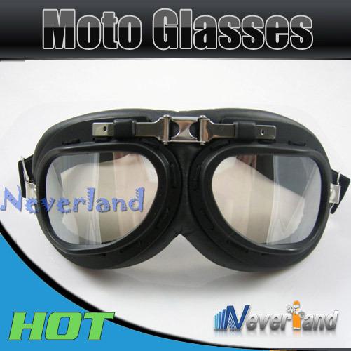 Steampunk goggle motorcycle glasses pilot eyewear clear