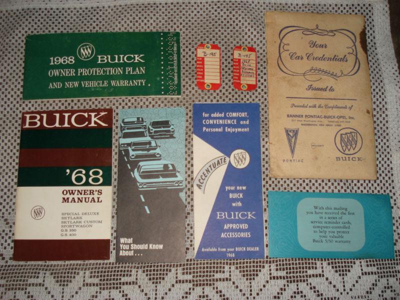 1968 buick owners manual set original skylark gs rare sport and more very nice!!