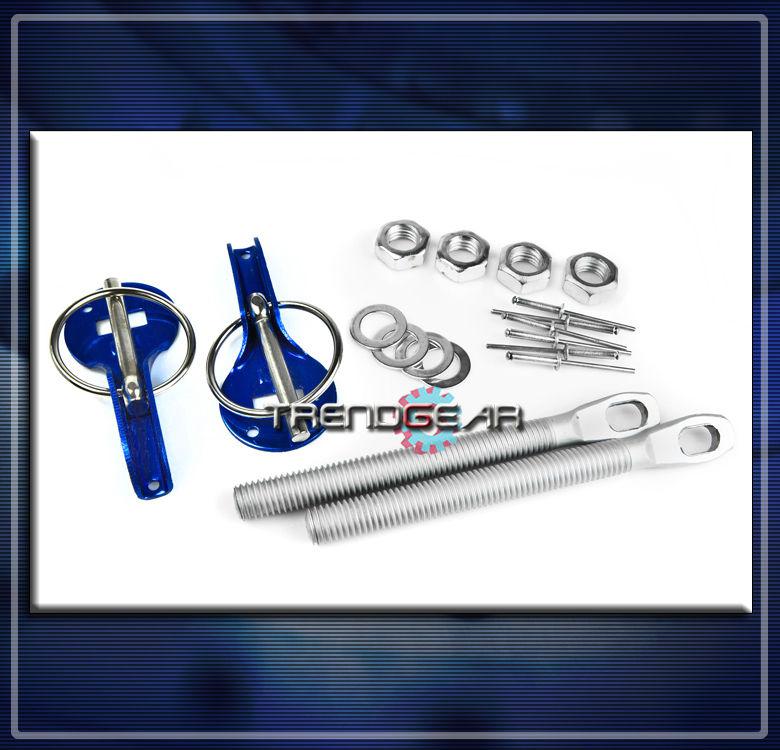Universal racing hood pins lock kit jdm blue chevy c/k c10 truck chrysler dodge