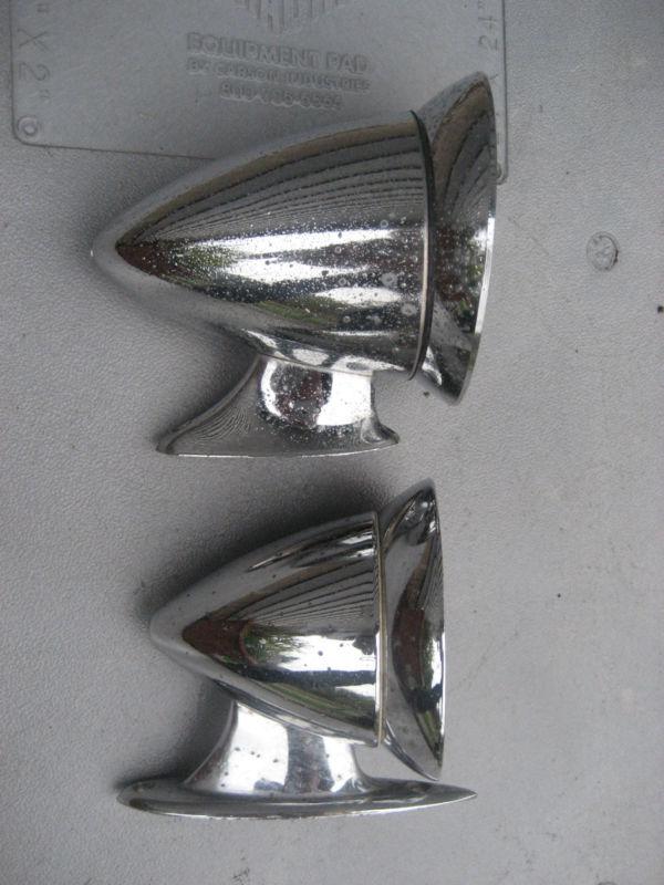 2 vtg  bullet side mirrors different sizes universal rad rod ford chevy dodge  