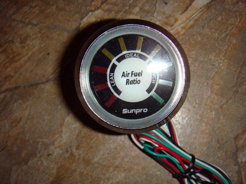 Sunpro cp8200 chrome air / fuel ratio electrical dash gauge 2" inch diameter