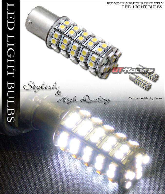 2x white 1156 ba15s 68x smd led back-up/reverse tail light bulbs 89 97 s25 p21w