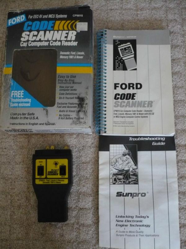 Sunpro code scanner for ford  cp9015, original box troubleshooting guide 