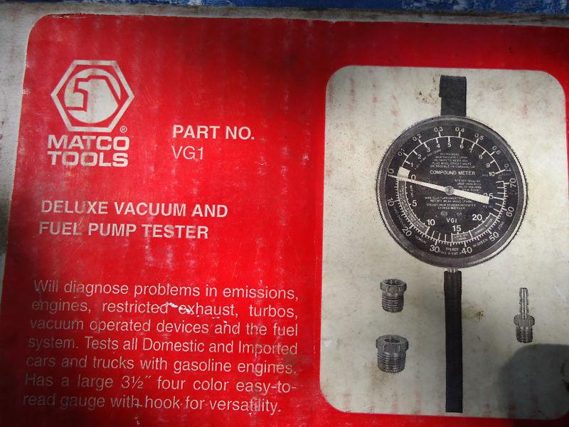 Matco vacuum / fuel gage with brass fittings