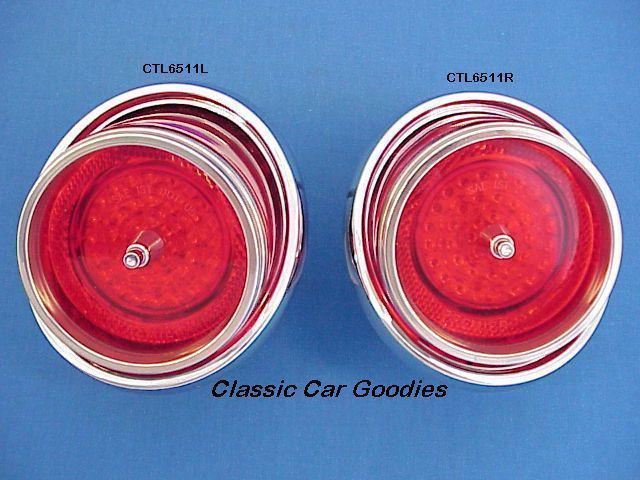 1965 chevy led tail lights (2) inc. new bezels