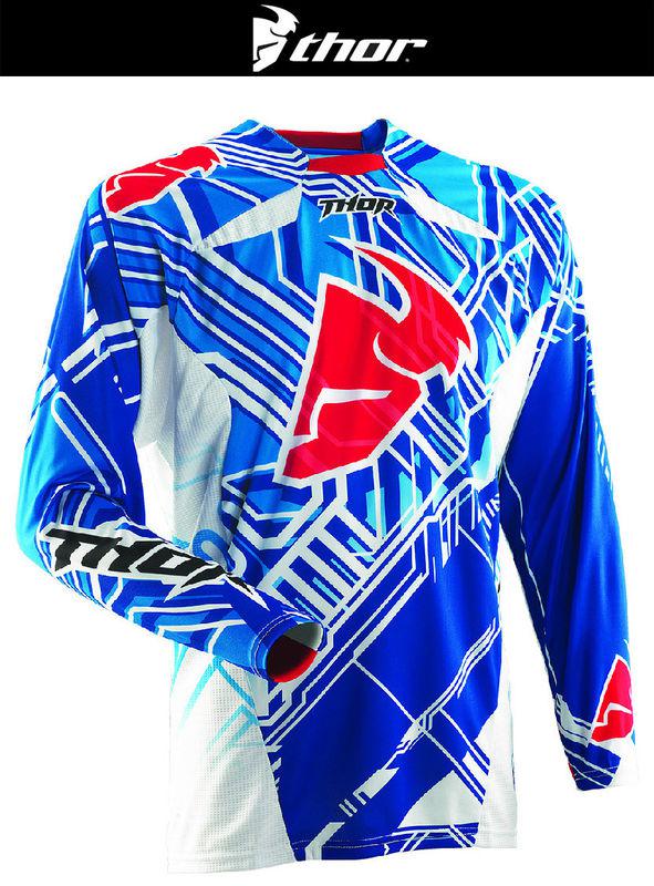 Thor core fusion blue white red dirt bike jersey motocross mx atv 2014