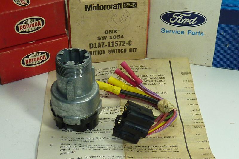 Nos ford mercury mustang ignition switch lock w harness fairlane cougar original