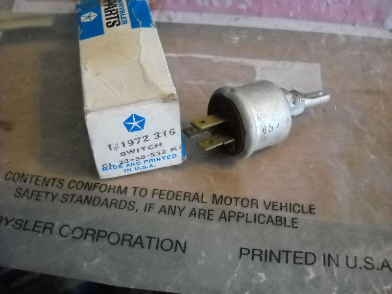 Nos mopar 1960 61 62 63 64 convertable top switch 300 fury dart